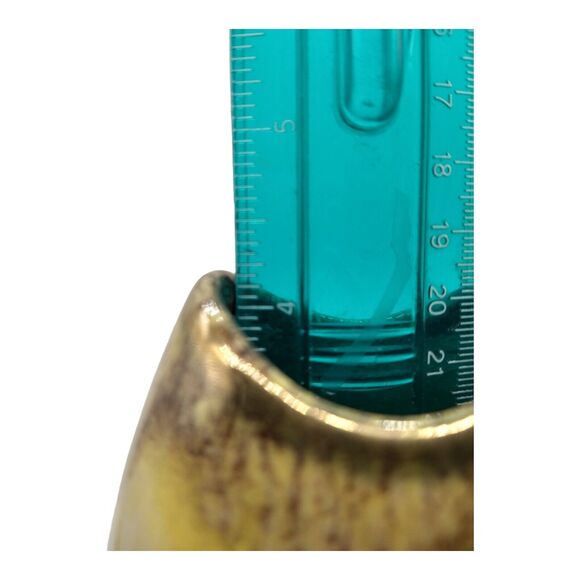 VTG Bay Keramik West Germany 582/12 Yellow Brown Drip Glaze Vase 5" - Picture 16 of 16